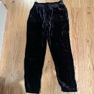 Black Velvet Womens Pants